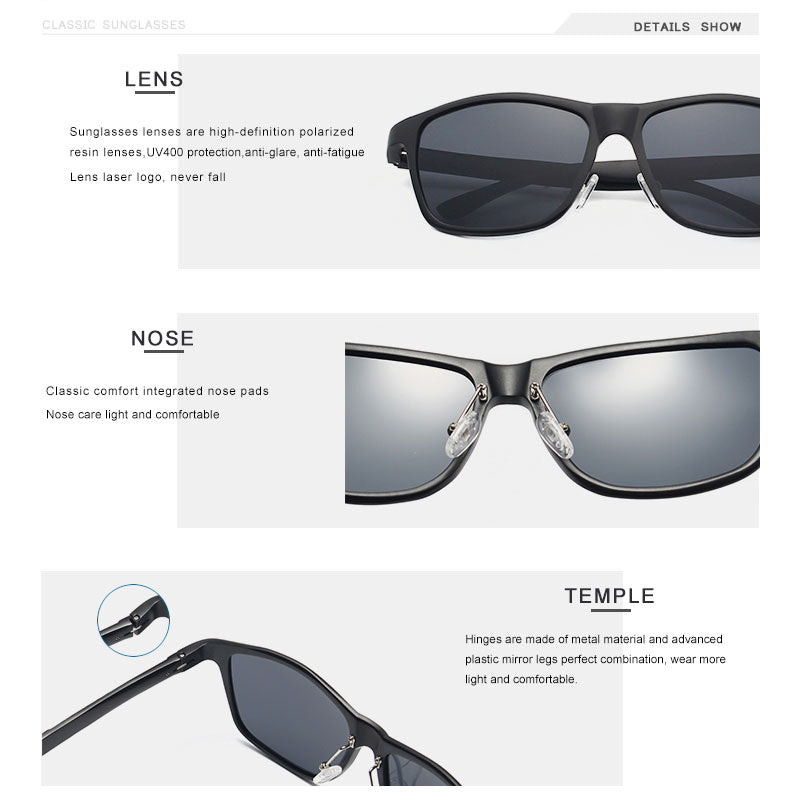 Oley Brand Men's Polarized Sunglasses Business Classic Full Frame Aluminum Magnesium Y0934 Sunglasses Oley