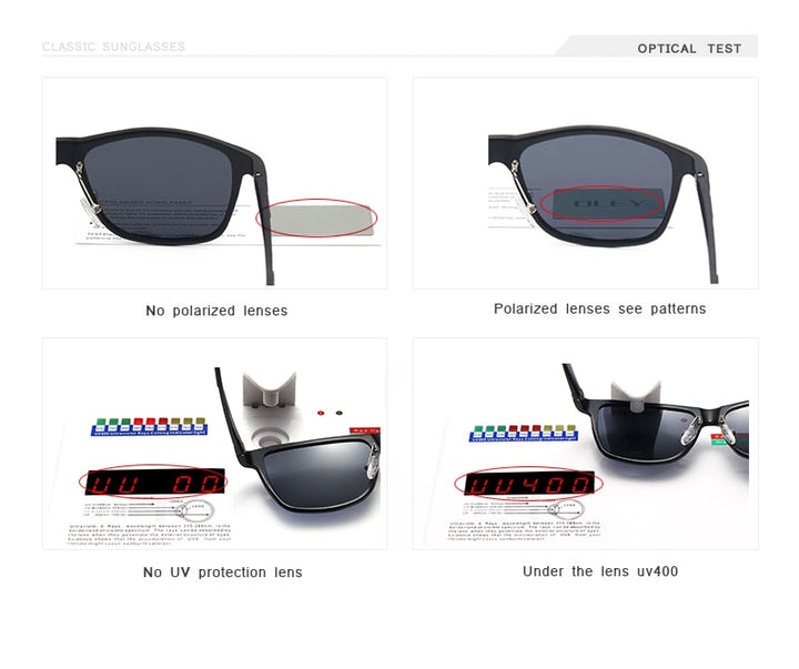 Oley Brand Men's Polarized Sunglasses Business Classic Full Frame Aluminum Magnesium Y0934 Sunglasses Oley