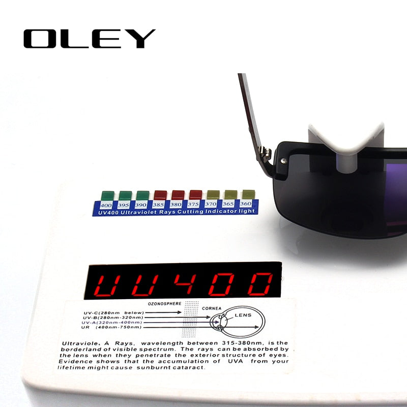 Oley Men's Frameless Polarized Sunglasses Classic Hd Pilot Uv400 Y4909 Sunglasses Oley