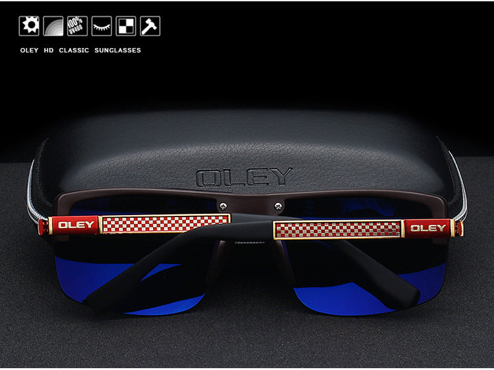 Oley Men's Frameless Polarized Sunglasses Classic Hd Pilot Uv400 Y4909 Sunglasses Oley