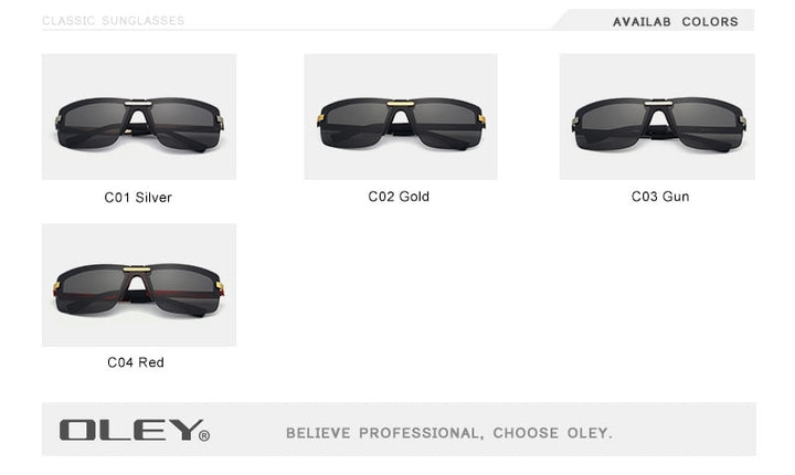 Oley Men's Frameless Polarized Sunglasses Classic Hd Pilot Uv400 Y4909 Sunglasses Oley