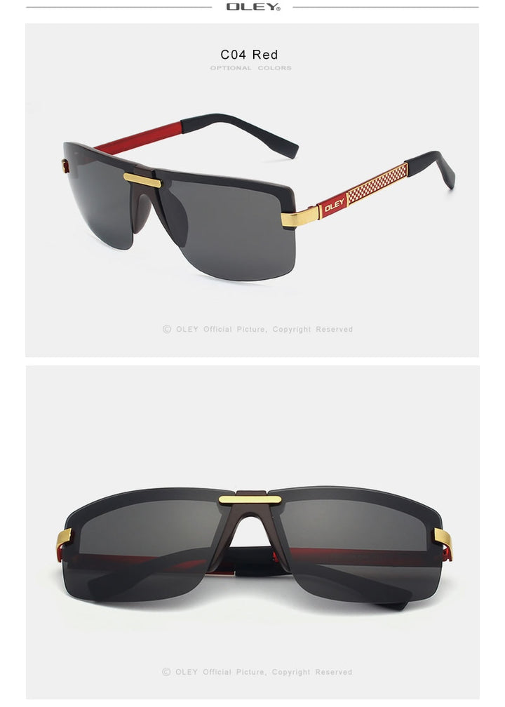 Oley Men's Frameless Polarized Sunglasses Classic Hd Pilot Uv400 Y4909 Sunglasses Oley