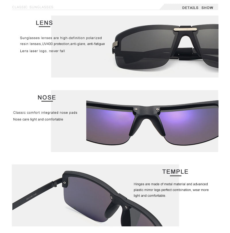 Oley Men's Frameless Polarized Sunglasses Classic Hd Pilot Uv400 Y4909 Sunglasses Oley   