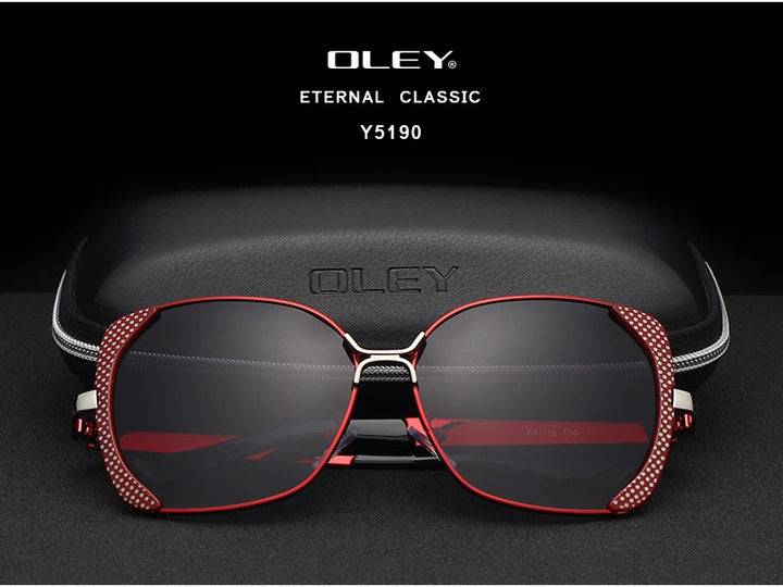 Oley Classic Brand Large Frame Women's Polarized Sunglasses Butterfly Hd Uv Y5190 Sunglasses Oley