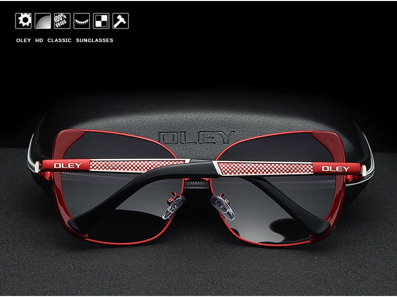 Oley Classic Brand Large Frame Women's Polarized Sunglasses Butterfly Hd Uv Y5190 Sunglasses Oley