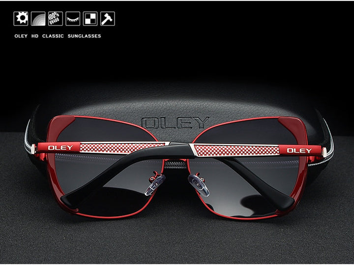 Oley Classic Brand Large Frame Women's Polarized Sunglasses Butterfly Hd Uv Y5190 Sunglasses Oley
