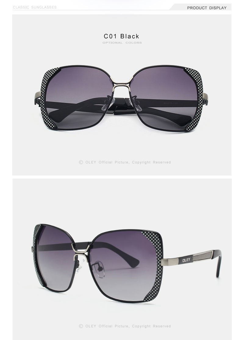 Oley Classic Brand Large Frame Women's Polarized Sunglasses Butterfly Hd Uv Y5190 Sunglasses Oley