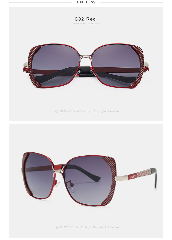 Oley Classic Brand Large Frame Women's Polarized Sunglasses Butterfly Hd Uv Y5190 Sunglasses Oley