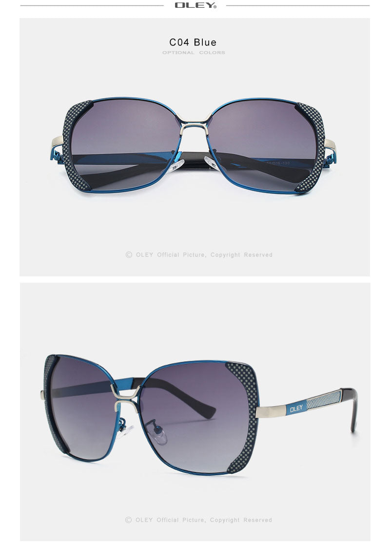 Oley Classic Brand Large Frame Women's Polarized Sunglasses Butterfly Hd Uv Y5190 Sunglasses Oley