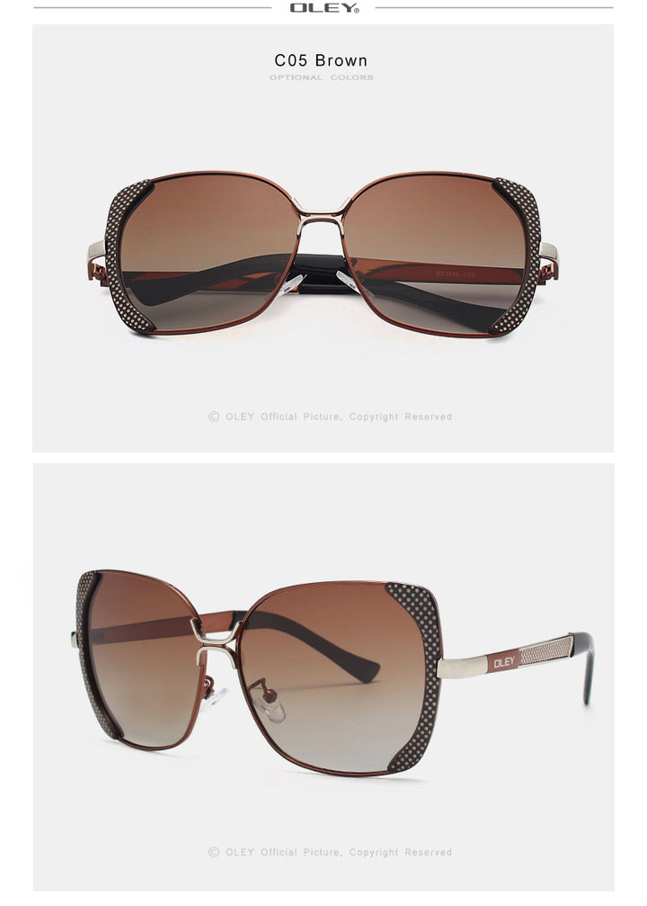 Oley Classic Brand Large Frame Women's Polarized Sunglasses Butterfly Hd Uv Y5190 Sunglasses Oley