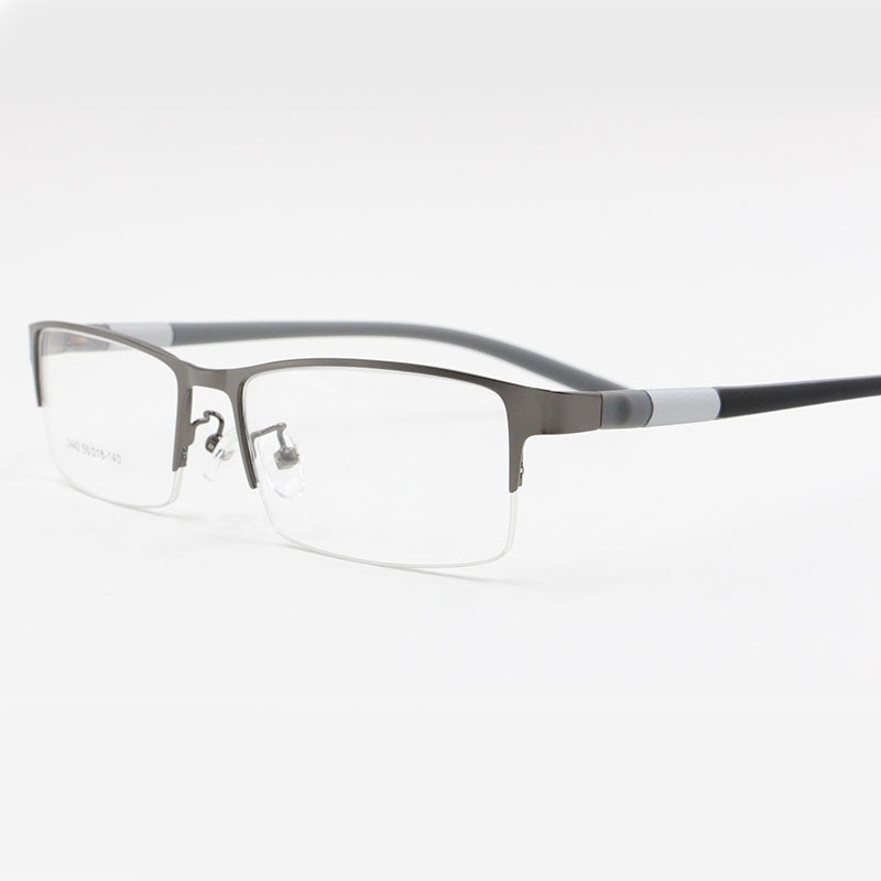 Bclear Men's Rectangle Eyeglasses Semi Rim Alloy Tr90 Gp8300 Semi Rim Bclear