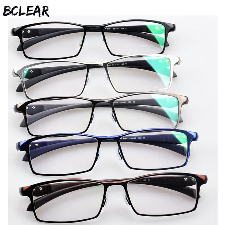 Bclear Men Titanium Alloy Eyeglasses Flexible Temples Legs Ip Electroplating Alloy Material Full Rim And Half Rim Semi Rim Bclear