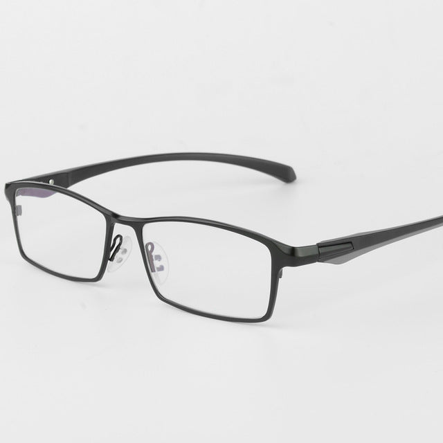 Bclear Men Titanium Alloy Eyeglasses Flexible Temples Legs Ip Electroplating Alloy Material Full Rim And Half Rim Semi Rim Bclear Full frame Black