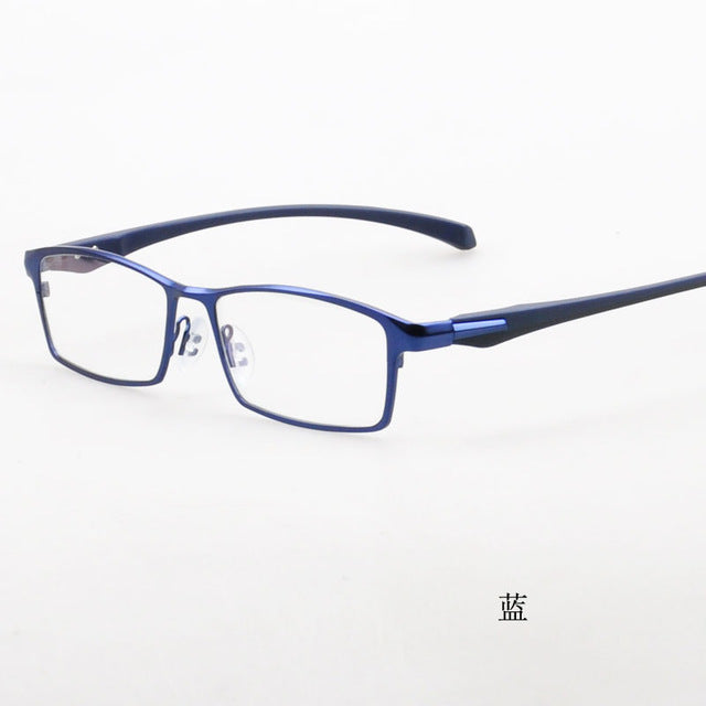 Bclear Men Titanium Alloy Eyeglasses Flexible Temples Legs Ip Electroplating Alloy Material Full Rim And Half Rim Semi Rim Bclear Full frame Blue