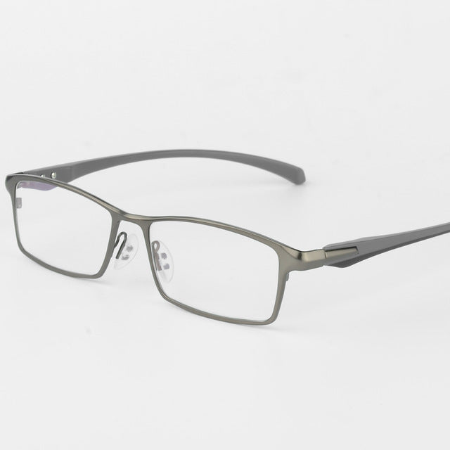 Bclear Men Titanium Alloy Eyeglasses Flexible Temples Legs Ip Electroplating Alloy Material Full Rim And Half Rim Semi Rim Bclear Full frame Gray