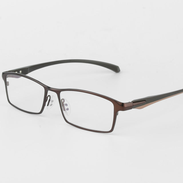Bclear Men Titanium Alloy Eyeglasses Flexible Temples Legs Ip Electroplating Alloy Material Full Rim And Half Rim Semi Rim Bclear Full frame Brown