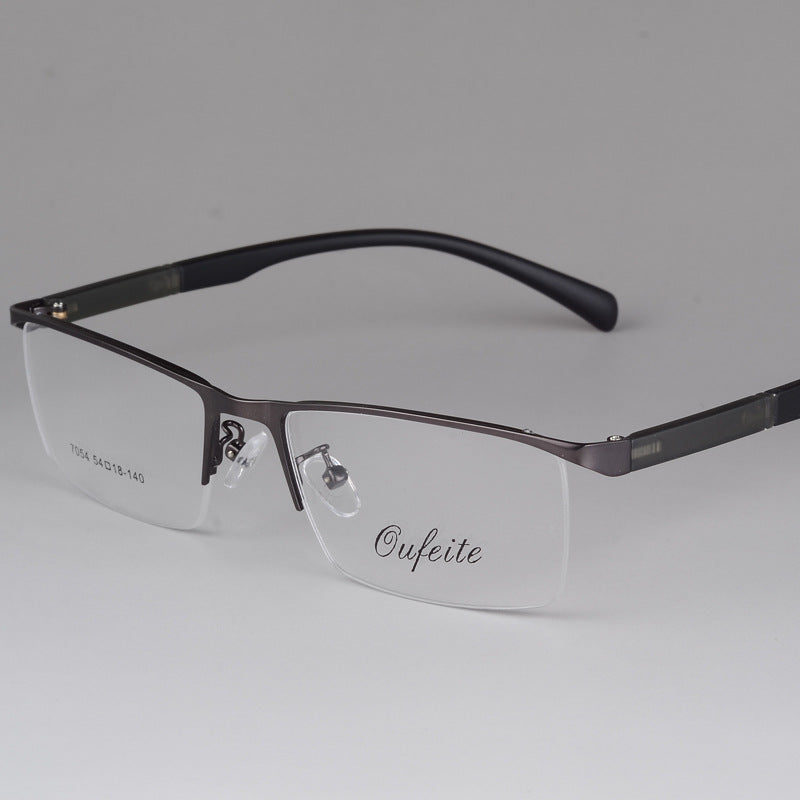 Bclear Men's Eyeglasses Semi Rim Square Alloy Semi Rim Bclear