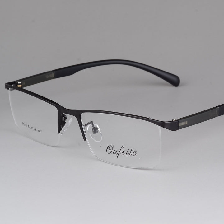 Bclear Men's Eyeglasses Semi Rim Square Alloy Semi Rim Bclear
