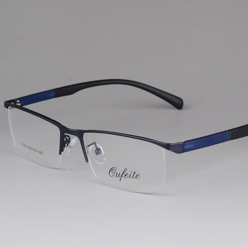 Bclear Men's Eyeglasses Semi Rim Square Alloy Semi Rim Bclear