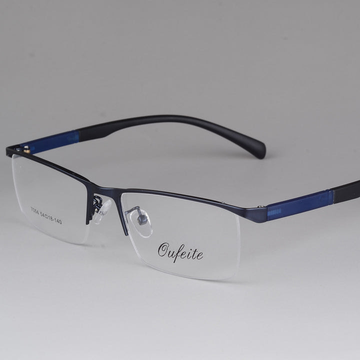 Bclear Men's Eyeglasses Semi Rim Square Alloy Semi Rim Bclear