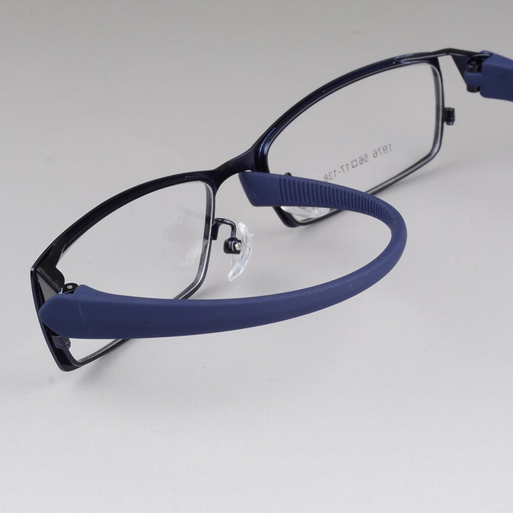 Bclear Men's Rectangular Full Alloy Frame Eyeglasses Full Rim Bclear