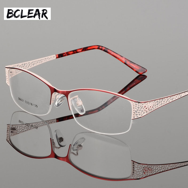 Bclear Women's Eyeglasses Metal Ultra-Light Elegant Full Rim Bclear