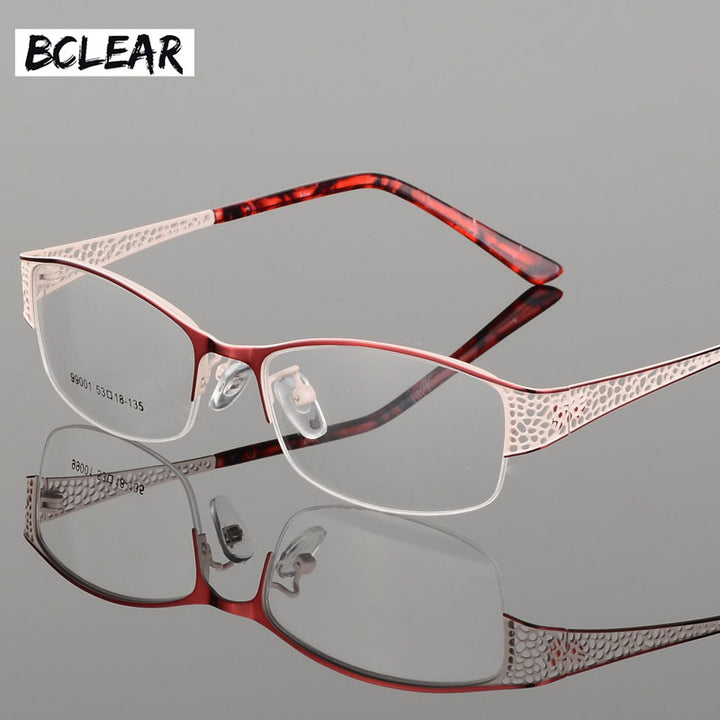 Bclear Women's Eyeglasses Metal Ultra-Light Elegant Full Rim Bclear