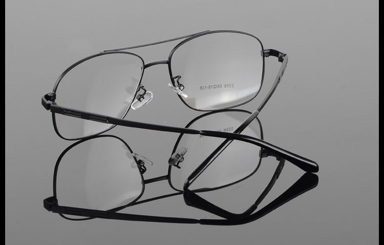 Bclear Classic Alloy Men Frame Double Bridge Eyeglasses Big Face Full Rim Bclear