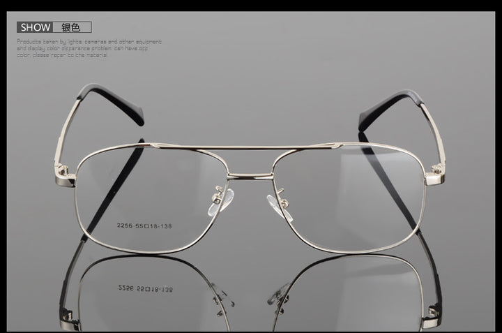 Bclear Classic Alloy Men Frame Double Bridge Eyeglasses Big Face Full Rim Bclear