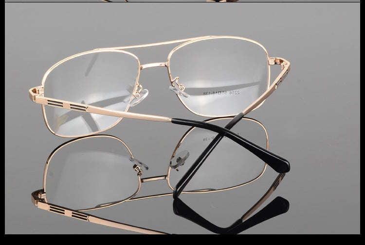 Bclear Classic Alloy Men Frame Double Bridge Eyeglasses Big Face Full Rim Bclear