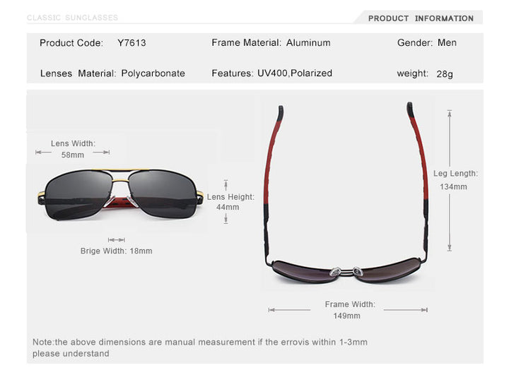 Oley Brand Y7613 Polarized Sunglasses Men Driving Uv400 Sunglasses Oley