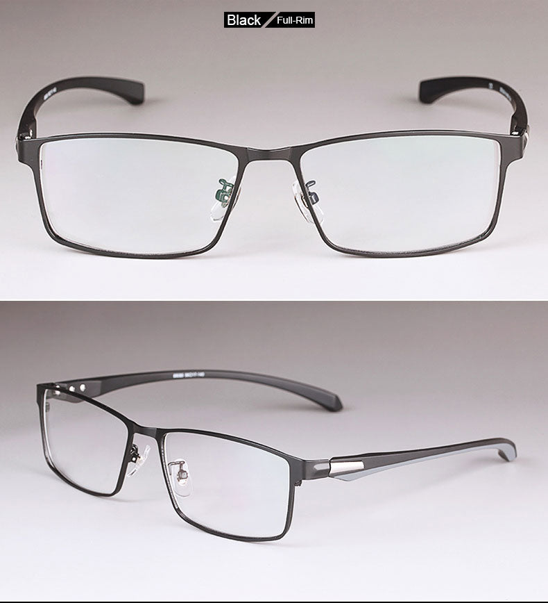 Hotochki Men's Full And Semi Rim Square Titanium Alloy Eyeglasses Full Rim Hotochki