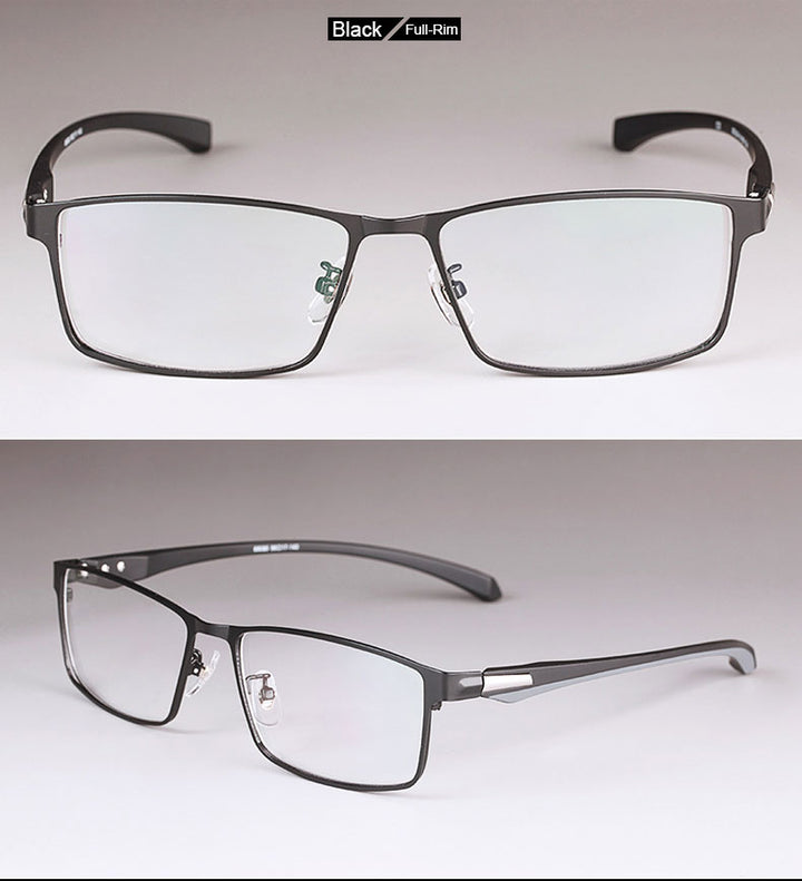 Hotochki Men's Full And Semi Rim Square Titanium Alloy Eyeglasses Full Rim Hotochki