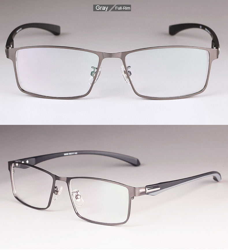 Hotochki Men's Full And Semi Rim Square Titanium Alloy Eyeglasses Full Rim Hotochki