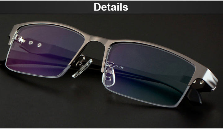 Hotochki Men's Full And Semi Rim Square Titanium Alloy Eyeglasses Full Rim Hotochki