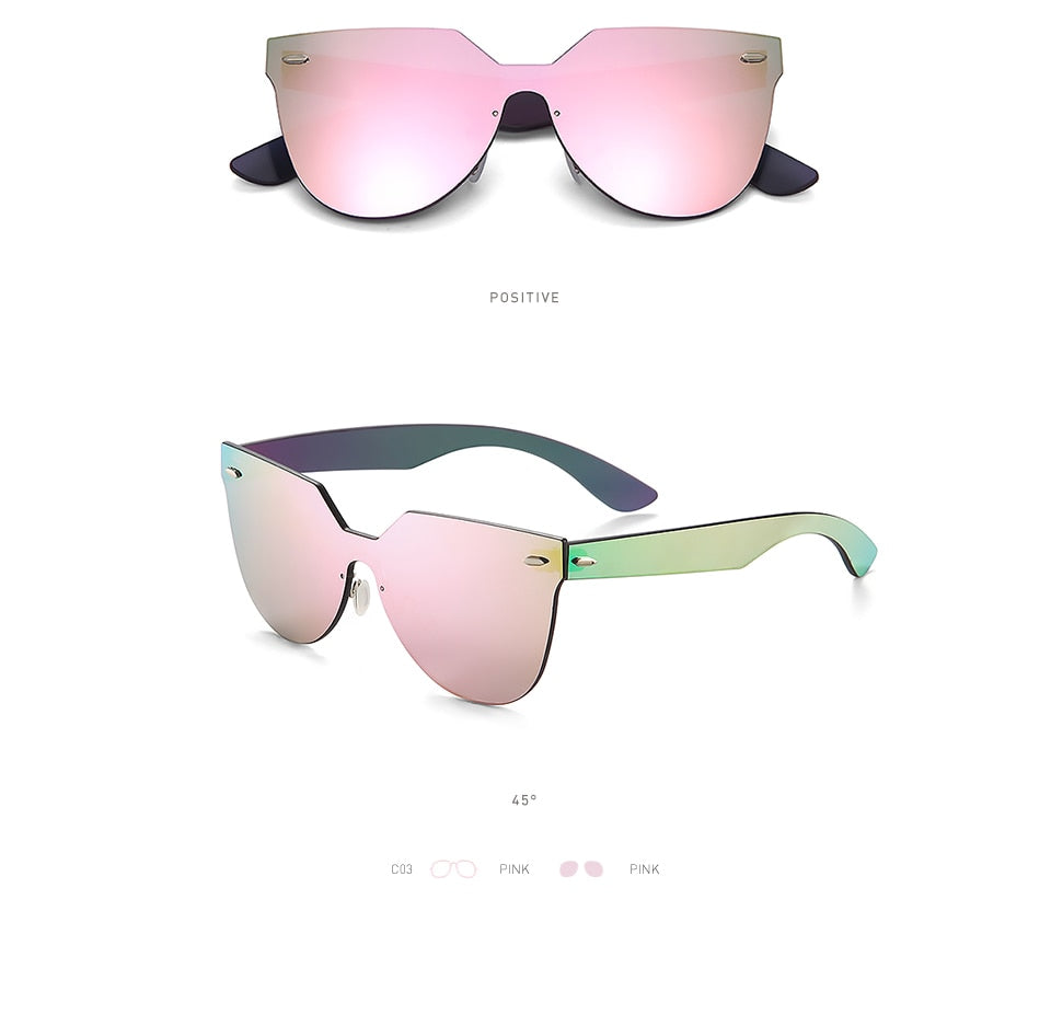 20/20 Rimless Flat Lens Unisex Sunglasses Pc1608 Sunglasses 20/20   