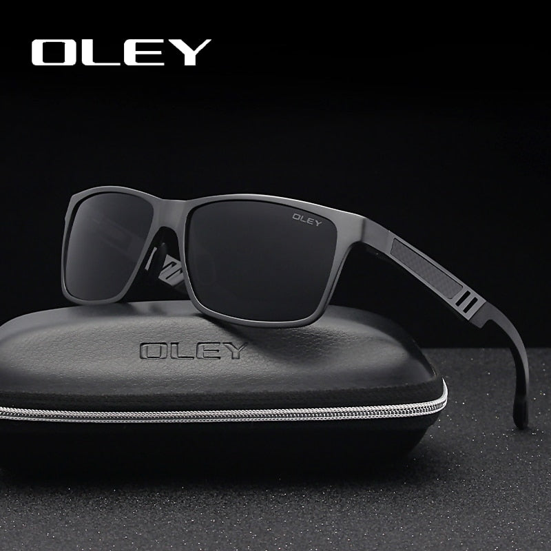 Oley Brand Men's Rectangle Polarized Sunglasses Aluminum Magnesium Driving Hd Y6560 Sunglasses Oley