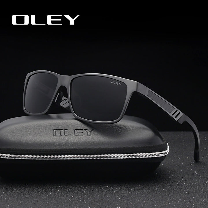 Oley Brand Men's Rectangle Polarized Sunglasses Aluminum Magnesium Driving Hd Y6560 Sunglasses Oley