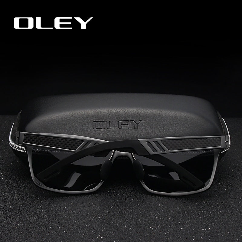 Oley Brand Men's Rectangle Polarized Sunglasses Aluminum Magnesium Driving Hd Y6560 Sunglasses Oley