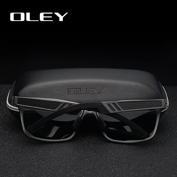 Oley Brand Men's Rectangle Polarized Sunglasses Aluminum Magnesium Driving Hd Y6560 Sunglasses Oley
