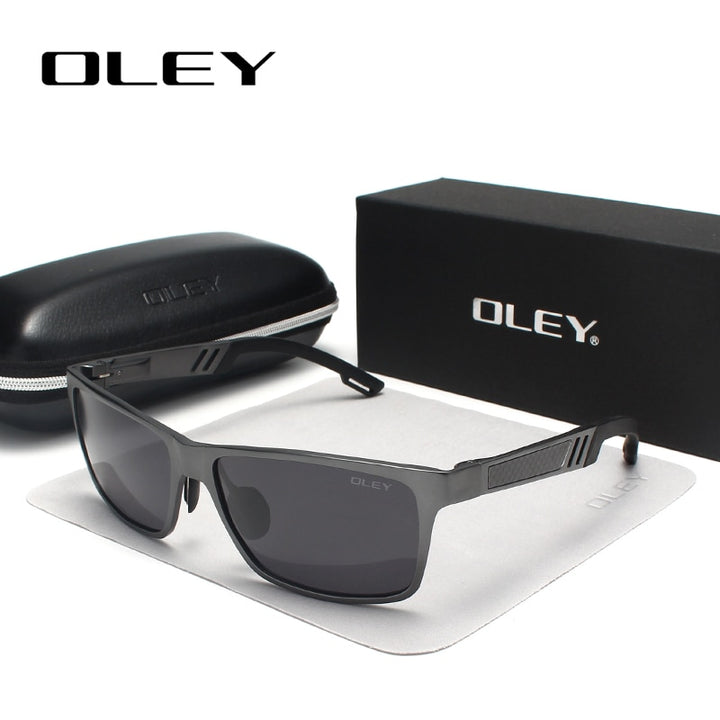 Oley Brand Men's Rectangle Polarized Sunglasses Aluminum Magnesium Driving Hd Y6560 Sunglasses Oley