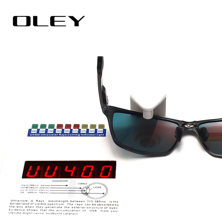 Oley Brand Men's Rectangle Polarized Sunglasses Aluminum Magnesium Driving Hd Y6560 Sunglasses Oley   