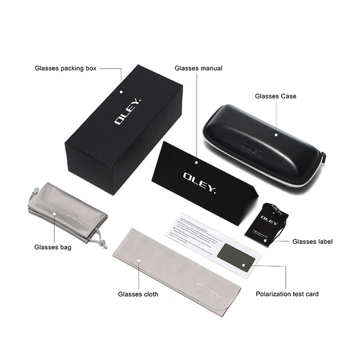 Oley Brand Men's Rectangle Polarized Sunglasses Aluminum Magnesium Driving Hd Y6560 Sunglasses Oley