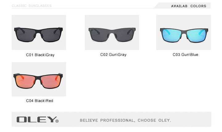 Oley Brand Men's Rectangle Polarized Sunglasses Aluminum Magnesium Driving Hd Y6560 Sunglasses Oley