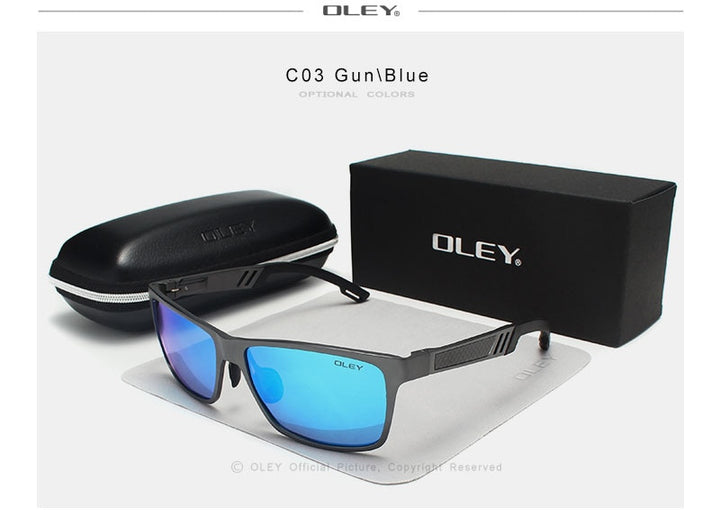 Oley Brand Men's Rectangle Polarized Sunglasses Aluminum Magnesium Driving Hd Y6560 Sunglasses Oley