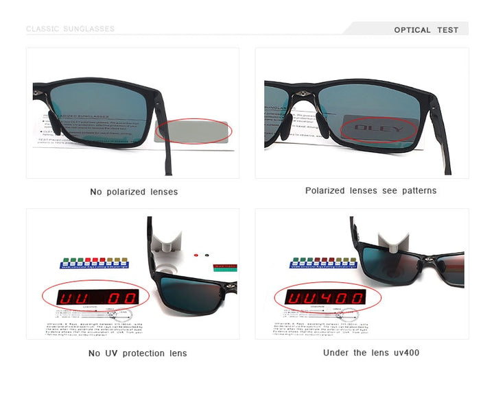 Oley Brand Men's Rectangle Polarized Sunglasses Aluminum Magnesium Driving Hd Y6560 Sunglasses Oley