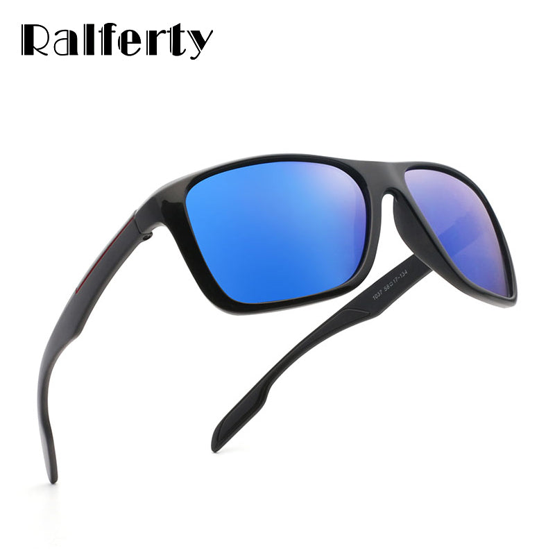 Ralferty HD Polarized Sunglasses | Blue Mirror Square UV400 Blue / China / As Picture