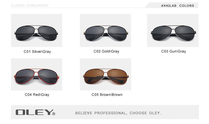 Oley Brand Sunglasses Men Polarized Classic Pilot Fishing Driving Y7005 Sunglasses Oley