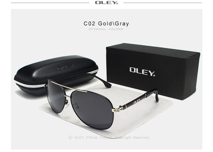 Oley Brand Sunglasses Men Polarized Classic Pilot Fishing Driving Y7005 Sunglasses Oley   