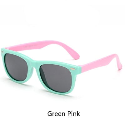 Ralferty Tr90 Flexible Kids Sunglasses Polarized Child Baby Safety Coating Uv400 Sunglasses Ralferty Green Pink